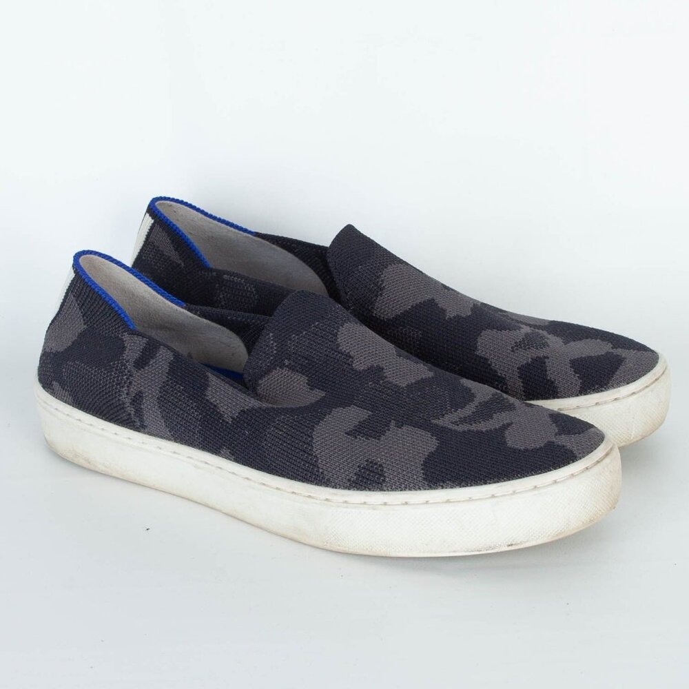 Rothys Womens The Original Slip On Knit Sneakers Shoes Size 7 Gray Camo Casual‎